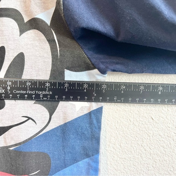 Disney Store Mickey Mouse Long Sleeve Henley Shirt XL Blue Gray Graphic Tee - Picture 7 of 9